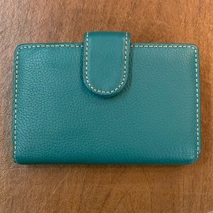 Guang Tong Teal Genuine Leather Wallet